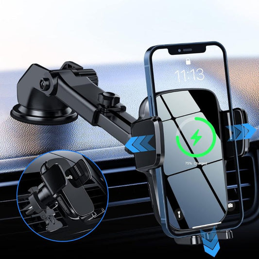 SONRU Wireless Car Charger, Qi 15W Fast Charging Auto Clamping Car Phone Holder Wireless Charger Suction Holder