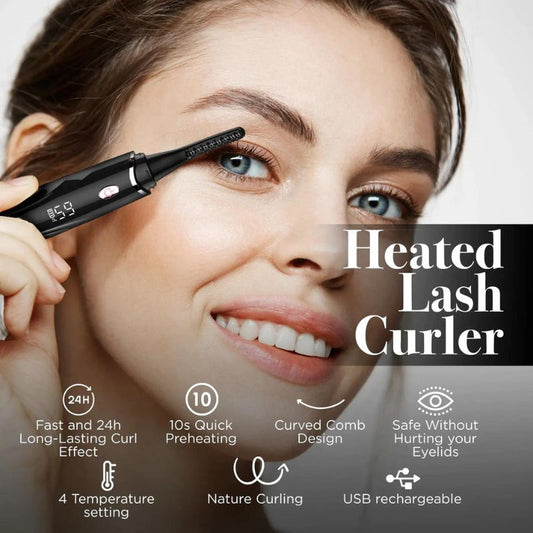 Rechargeable Heated Eyelash Curlers, 48 Hours Long Lasting with 4 Temperature Modes