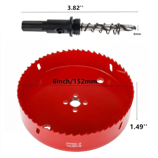 KUNTEC 6 Inch 150 mm Hole Saw for Cornhole Boards Hole Drilling with Arbor for Cornhole Game