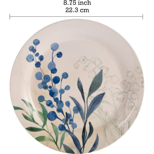 Bico Botanical Valley Ceramic Salad Plates, 8.75 inch, Set of 4