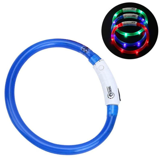 Led Dog Collar, Usb Rechargeable Glowing Pet Dog Collar For Night Safety, F