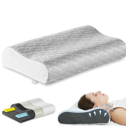 Elviros Memory Foam Pillow, Adjustable Contour Pillow for Neck Pain,Cervical Pillow,Standard