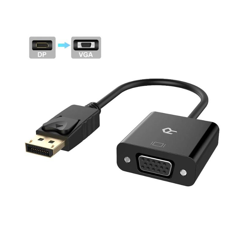 Rankie DisplayPort (DP) to VGA Adapter, Gold Plated Converter, Black