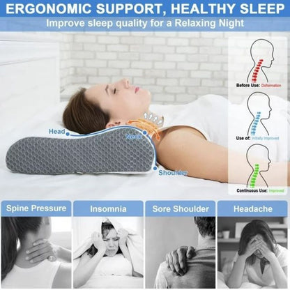 Elviros Memory Foam Pillow, Adjustable Contour Pillow for Neck Pain,Cervical Pillow,Standard