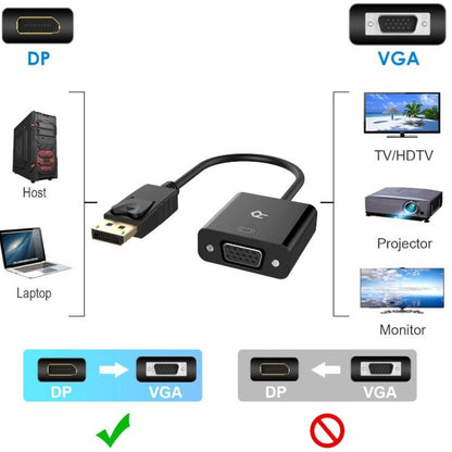 Rankie DisplayPort (DP) to VGA Adapter, Gold Plated Converter, Black