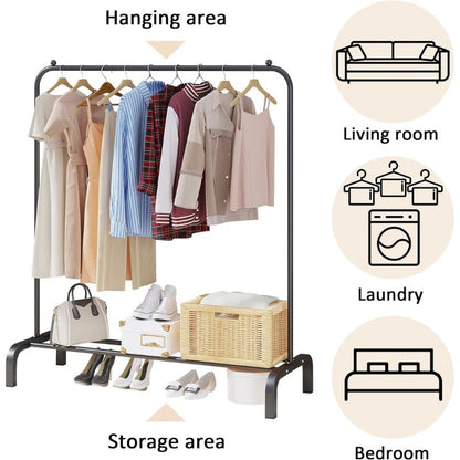 UDEAR Clothing Rack Portable Single Rod Garment Rack