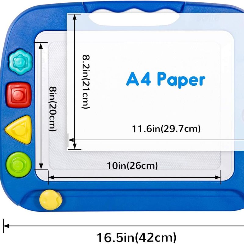 SGILE Magnetic Drawing Board Toy for Kids, Large Doodle Board Writing Painting Sketch Pad, Blue