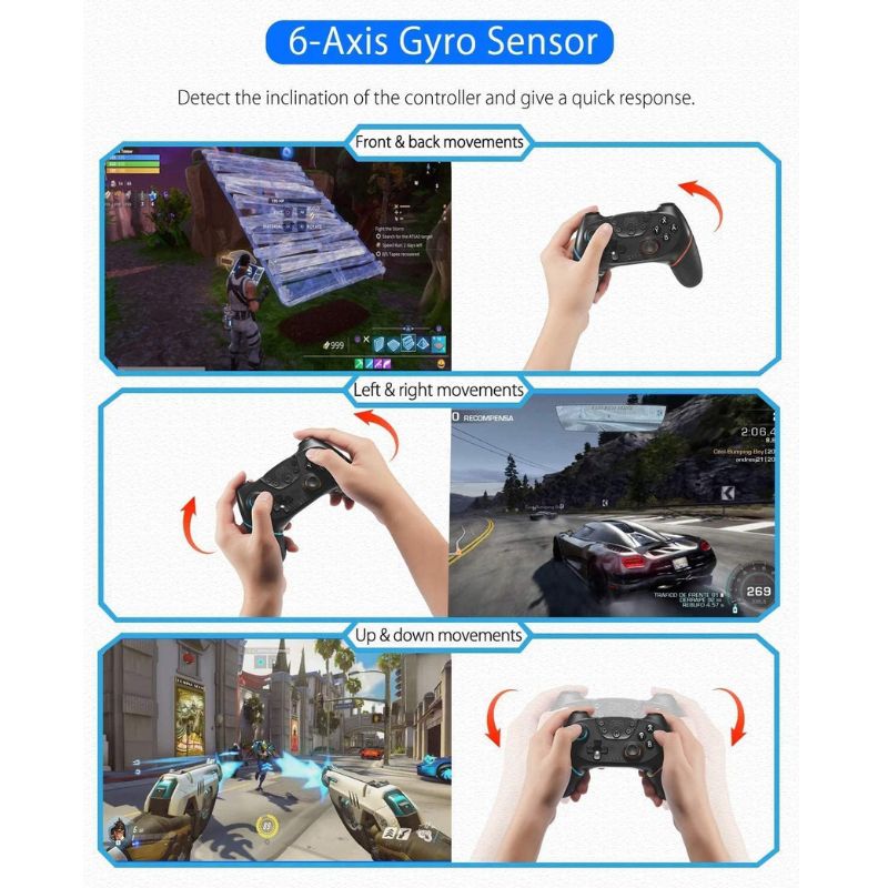 Switch Controller, Wireless Pro Controller for Switch/Switch Lite/Switch OLED, Switch Remote Gamepad with Joystick, Adjustable Turbo Vibration, Ergonomic Non-Slip