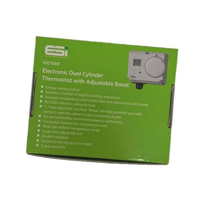 ESI Electronic Dual Hot Water Energy Saving Cylinder Thermostat - ESCTDEB