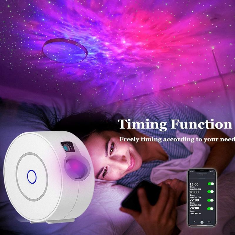 Smart Galaxy Projector with Nebula Cloud/Moving Ocean Wave, WiFi Star Projector for Room Decor, Home Theater Night Light Projector