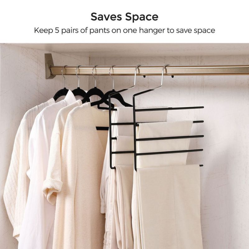 SONGMICS Set of 4 Black Non-Slip Pants Hangers