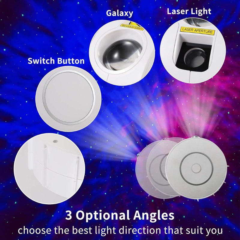 Smart Galaxy Projector with Nebula Cloud/Moving Ocean Wave, WiFi Star Projector for Room Decor, Home Theater Night Light Projector