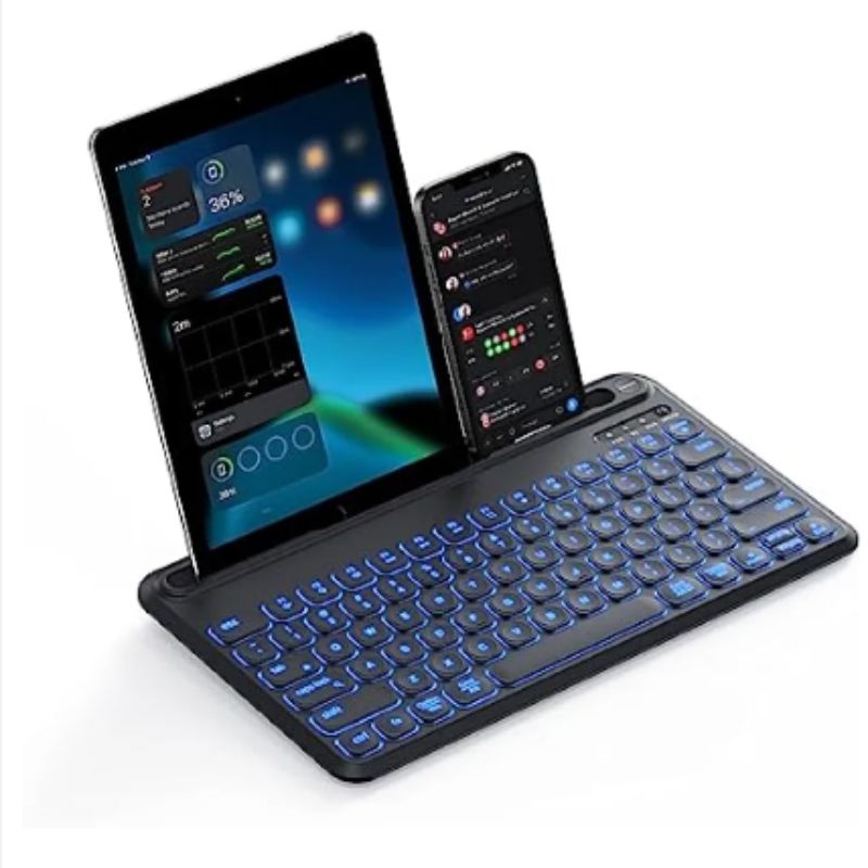 seenda Backlit Bluetooth Keyboard for Tablet Phone Computer, Rechargeable Multi-Device Bluetooth Wireless LED Keyboard for iPad Pro/Air/Mini, Compatible Mac Windows PC Android iOS Phone Tablet