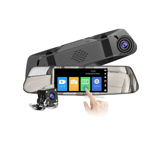 DUAL LENS DVR DASH CAM 4.8IN TOUCH SCREEN, FULL HD 1080P, REVERSE CAMERA