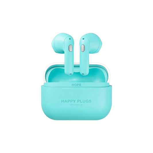 Happy Plugs Air 1 Hope – Fashion & Premium True Wireless Earbuds – 30 Hours Battery Life – Sound and Style Personalized – Turquoise