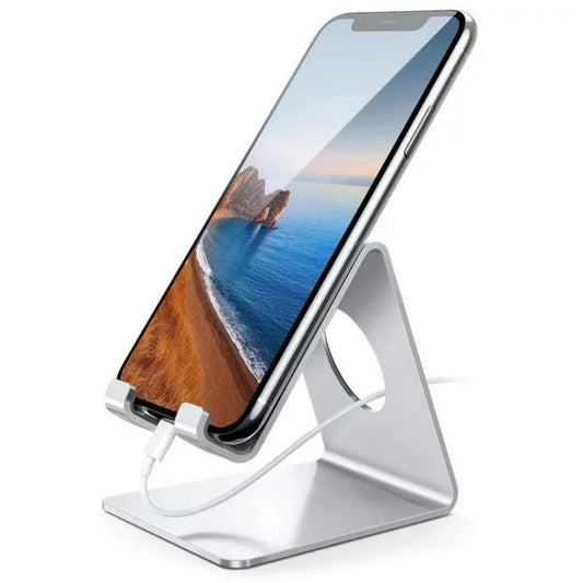 Lamicall Phone Holder for Desk - Phone Stand Table- Basic Phone Mount for Office Home Desktop - S1 Silver