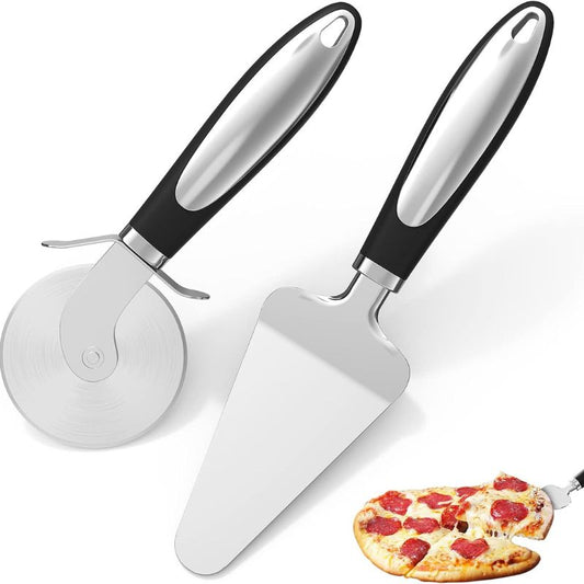 Pizza Cutter, 2 PCS Pizza Wheel Cutter and Pie Server Set