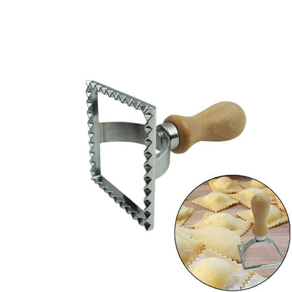 Proshopping 3 Set Ravioli Stamp Cutter, Large Round Square Ravioli Maker and Dough Wheel Cutter, Metal Pasta Stamp Press Mold - for Italian Ravioli, Pasta, Dumplings Lasagna, Pierogi, Wonton, Pastry