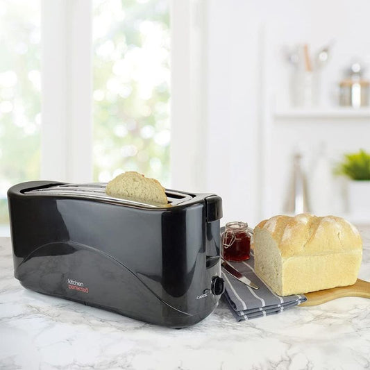 KitchenPerfected 4 Slice Long Slot Toaster - Black